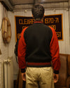 Black and Red Wool Varsity Jacket (M)